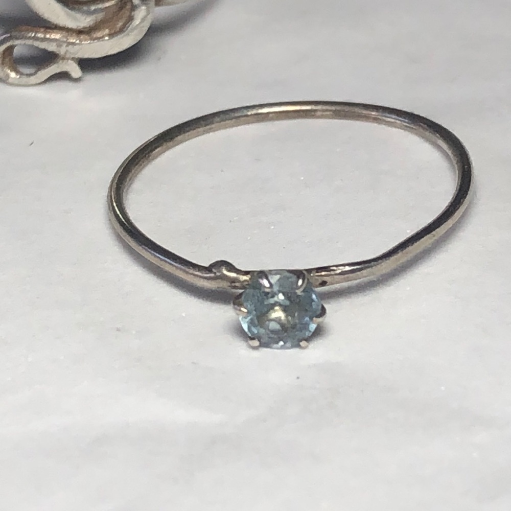 Silver Ring Bundle Aquamarine And Snake Rings - image 5